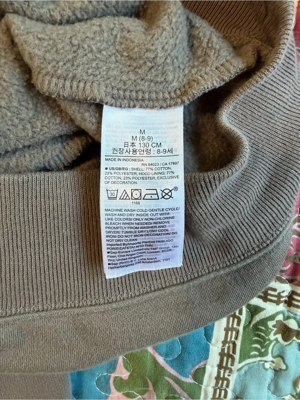GAP Gray Kids Hoodie with White Logo